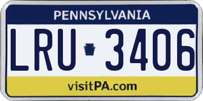 PA license plate LRU3406