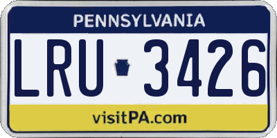 PA license plate LRU3426