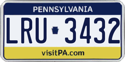 PA license plate LRU3432