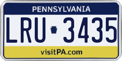 PA license plate LRU3435