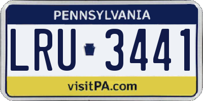 PA license plate LRU3441