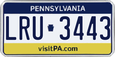 PA license plate LRU3443