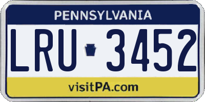 PA license plate LRU3452