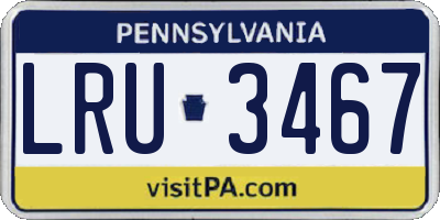 PA license plate LRU3467