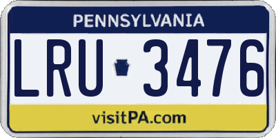 PA license plate LRU3476