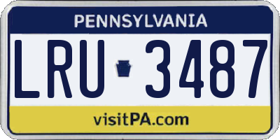 PA license plate LRU3487