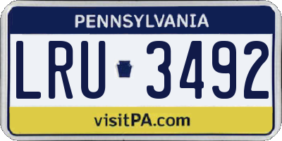 PA license plate LRU3492