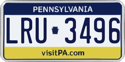 PA license plate LRU3496