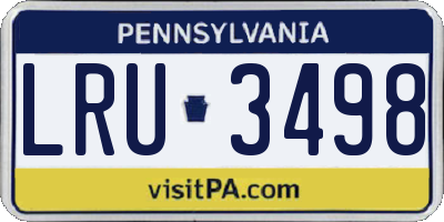 PA license plate LRU3498