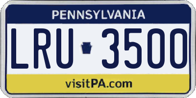 PA license plate LRU3500