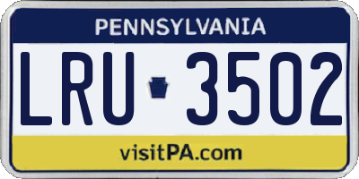 PA license plate LRU3502