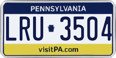 PA license plate LRU3504