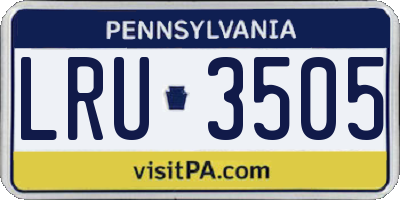 PA license plate LRU3505