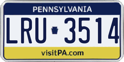 PA license plate LRU3514