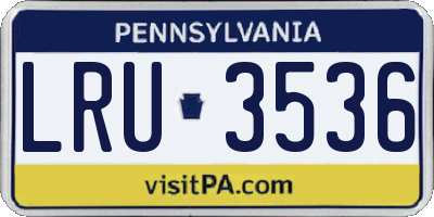PA license plate LRU3536