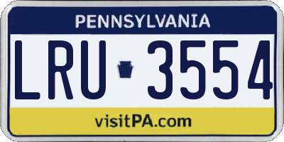 PA license plate LRU3554