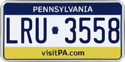 PA license plate LRU3558