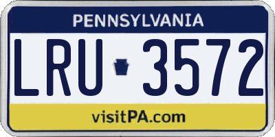 PA license plate LRU3572
