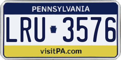 PA license plate LRU3576