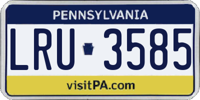 PA license plate LRU3585
