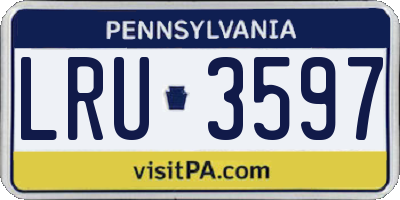 PA license plate LRU3597