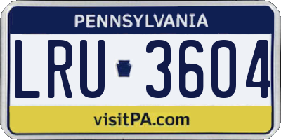 PA license plate LRU3604