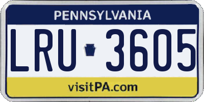 PA license plate LRU3605