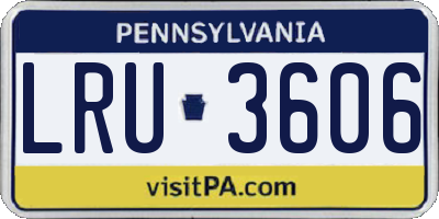 PA license plate LRU3606