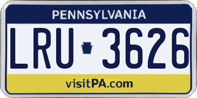PA license plate LRU3626