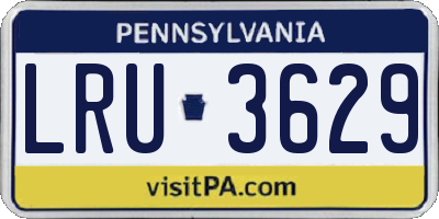 PA license plate LRU3629