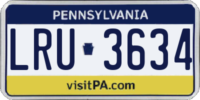 PA license plate LRU3634