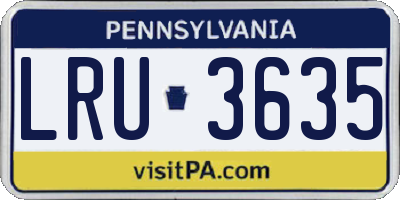 PA license plate LRU3635