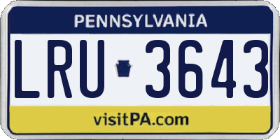 PA license plate LRU3643