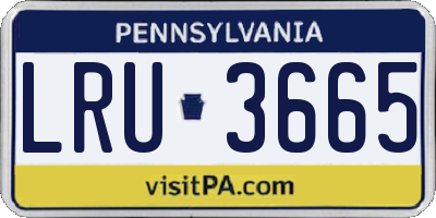 PA license plate LRU3665