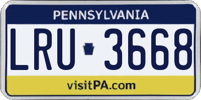 PA license plate LRU3668