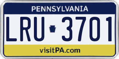 PA license plate LRU3701