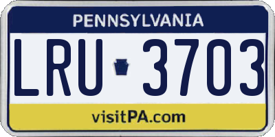 PA license plate LRU3703
