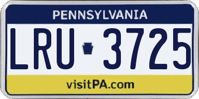 PA license plate LRU3725