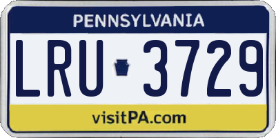PA license plate LRU3729