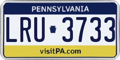 PA license plate LRU3733