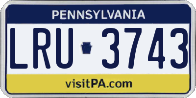 PA license plate LRU3743