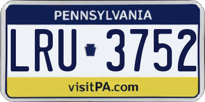 PA license plate LRU3752