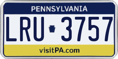 PA license plate LRU3757