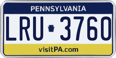 PA license plate LRU3760