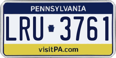 PA license plate LRU3761