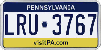 PA license plate LRU3767