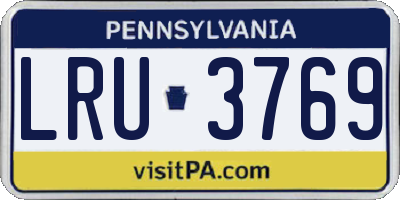 PA license plate LRU3769