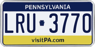 PA license plate LRU3770