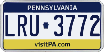 PA license plate LRU3772