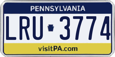 PA license plate LRU3774